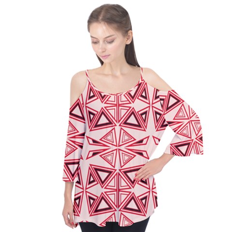 Abstract Pattern Geometric Backgrounds  Flutter Sleeve Tee  by Eskimos