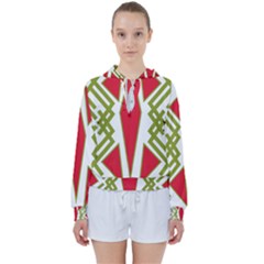 Abstract Pattern Geometric Backgrounds Women s Tie Up Sweat by Eskimos