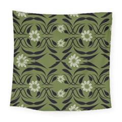 Folk Flowers Print Floral Pattern Ethnic Art Square Tapestry (large) by Eskimos