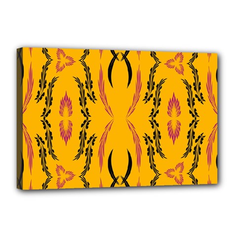 Folk Flowers Print Floral Pattern Ethnic Art Canvas 18  X 12  (stretched) by Eskimos