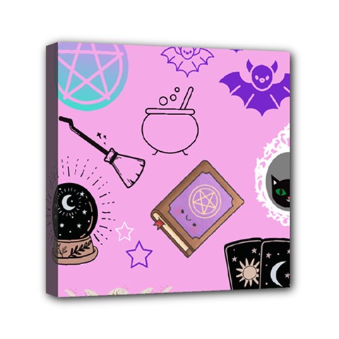 Pastel Goth Witch Pink Mini Canvas 6  X 6  (stretched) by NerdySparkleGoth