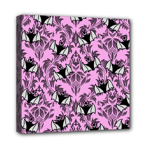 Pink Bats Mini Canvas 8  X 8  (stretched) by NerdySparkleGoth