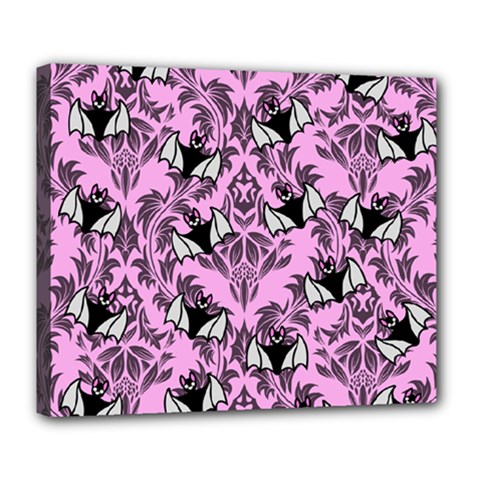 Pink Bats Deluxe Canvas 24  X 20  (stretched) by NerdySparkleGoth