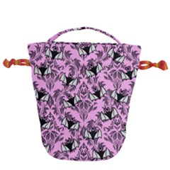 Pink Bats Drawstring Bucket Bag by NerdySparkleGoth