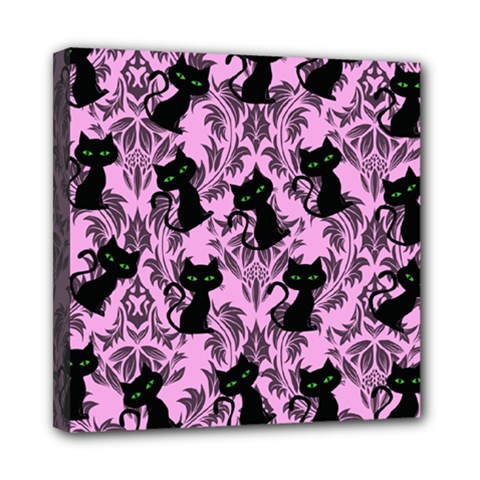 Pink Cats Mini Canvas 8  X 8  (stretched) by NerdySparkleGoth