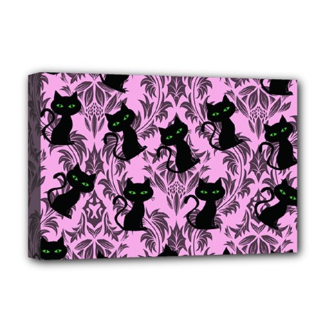 Pink Cats Deluxe Canvas 18  X 12  (stretched) by NerdySparkleGoth