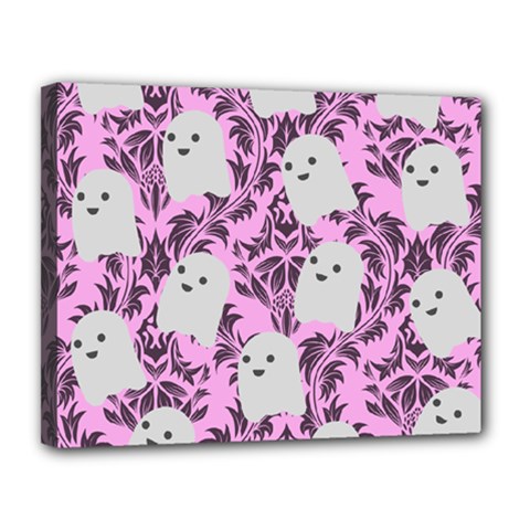 Pink Ghosts Canvas 14  X 11  (stretched) by NerdySparkleGoth