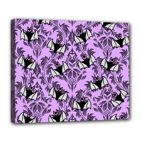 Purple Bats Deluxe Canvas 24  X 20  (stretched) by NerdySparkleGoth