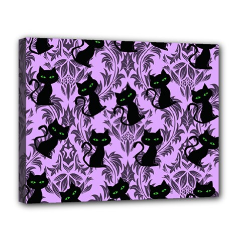 Purple Cats Canvas 14  X 11  (stretched) by NerdySparkleGoth