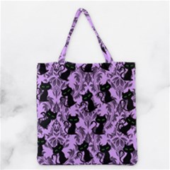 Purple Cats Grocery Tote Bag by NerdySparkleGoth