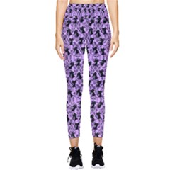 Purple Cat Pocket Leggings  by NerdySparkleGoth