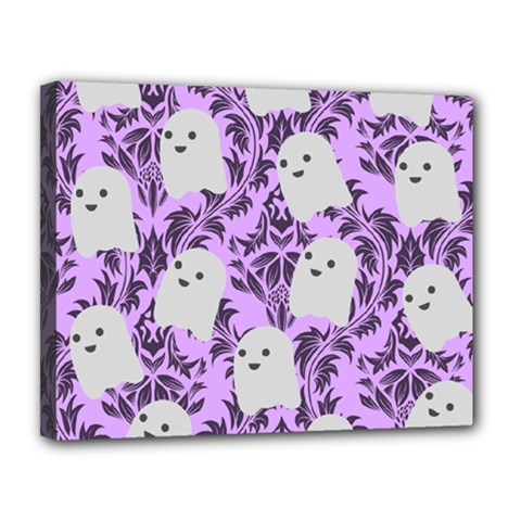 Purple Ghosts Canvas 14  X 11  (stretched) by NerdySparkleGoth