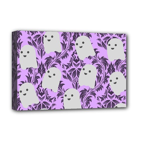 Purple Ghosts Deluxe Canvas 18  X 12  (stretched) by NerdySparkleGoth