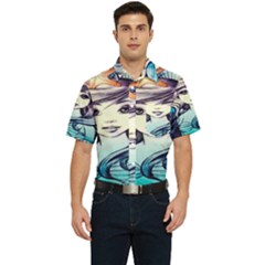 Beautifull Ariel Little Mermaid  Painting Men s Short Sleeve Pocket Shirt  by artworkshop