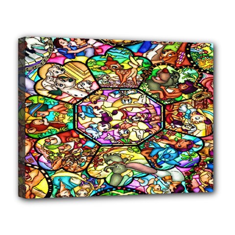 Character Disney Stained Canvas 14  X 11  (stretched) by artworkshop