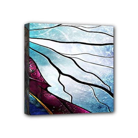 Anna Disney Frozen Stained Glass Mini Canvas 4  X 4  (stretched) by artworkshop