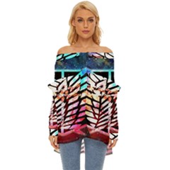 Attack On Titan Shingeki Galaxy Off Shoulder Chiffon Pocket Shirt by artworkshop