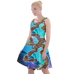 Browning Deer Glitter Galaxy Knee Length Skater Dress by artworkshop