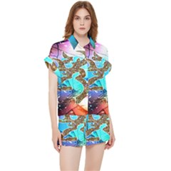 Browning Deer Glitter Galaxy Chiffon Lounge Set by artworkshop