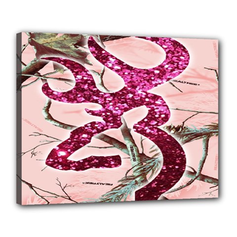 Browning Deer Glitter Canvas 20  X 16  (stretched) by artworkshop