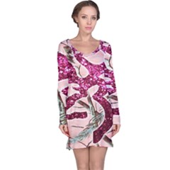 Browning Deer Glitter Long Sleeve Nightdress by artworkshop