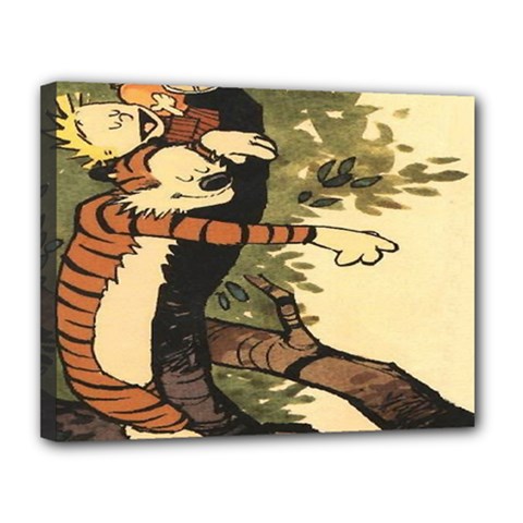 Calvin And Hobbes Canvas 14  X 11  (stretched) by artworkshop