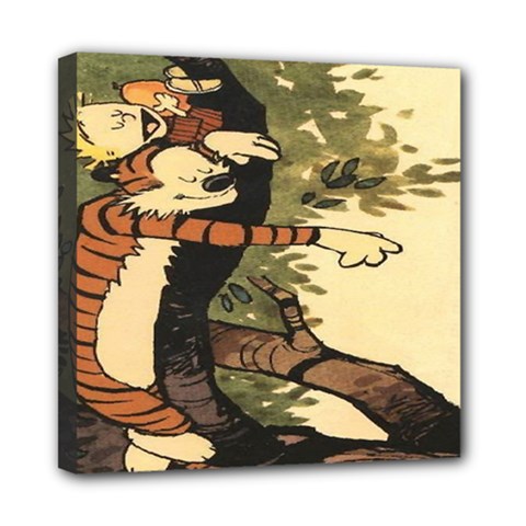 Calvin And Hobbes Mini Canvas 8  X 8  (stretched) by artworkshop