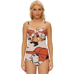Catcher In The Rye Knot Front One-piece Swimsuit by artworkshop