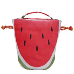 Watermelon Pillow Fluffy Drawstring Bucket Bag by artworkshop
