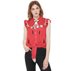 Watermelon Pillow Fluffy Frill Detail Shirt by artworkshop