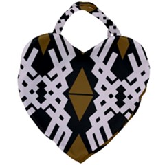Abstract Pattern Geometric Backgrounds  Giant Heart Shaped Tote by Eskimos
