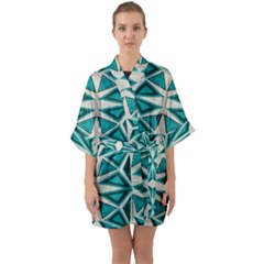 Abstract Pattern Geometric Backgrounds  Half Sleeve Satin Kimono  by Eskimos
