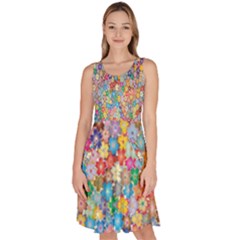 Floral Flowers Knee Length Skater Dress With Pockets by artworkshop