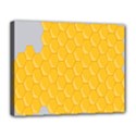 Hexagons Yellow Honeycomb Hive Bee Hive Pattern Canvas 14  x 11  (Stretched) View1
