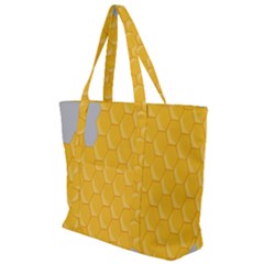 Hexagons Yellow Honeycomb Hive Bee Hive Pattern Zip Up Canvas Bag by artworkshop