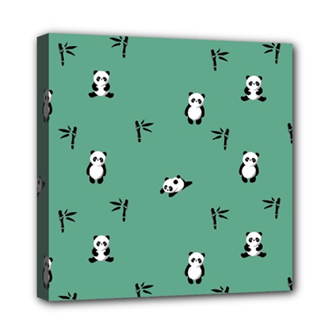 Pandas Pattern Mini Canvas 8  X 8  (stretched) by artworkshop