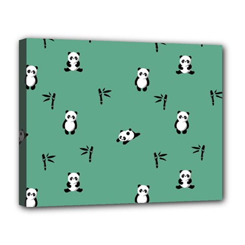 Pandas Pattern Canvas 14  X 11  (stretched) by artworkshop
