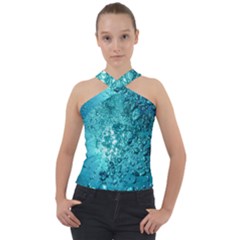 Bubbles Water Bub Cross Neck Velour Top by artworkshop