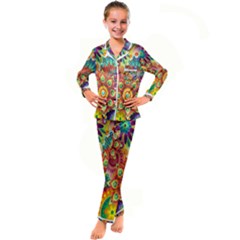 Mandalas Colorful Abstract Ornamental Kid s Satin Long Sleeve Pajamas Set by artworkshop