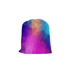 Triangles Polygon Color Drawstring Pouch (small) by artworkshop