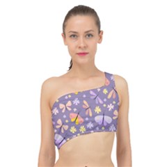Vector-seamless-pattern-with-butterflies-beetles Spliced Up Bikini Top  by Jancukart