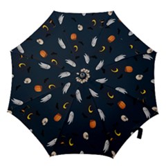 Halloween Ghost Pumpkin Bat Skull Hook Handle Umbrellas (small) by artworkshop