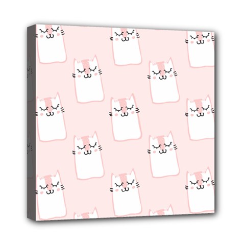 Fluffy Cat Pets Mini Canvas 8  X 8  (stretched) by artworkshop