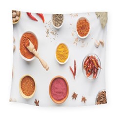 Masala Spices Food Square Tapestry (large) by artworkshop