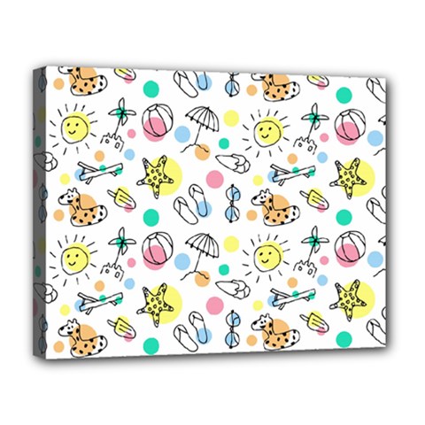 Drawing Pattern Canvas 14  X 11  (stretched) by artworkshop