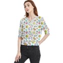 Drawing Pattern Quarter Sleeve Blouse View1