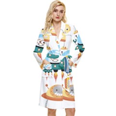 Vector-set-funny-robots-cartoon Long Sleeve Velour Robe by Jancukart