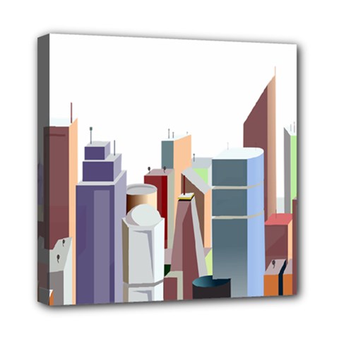 City-urban-buildings-skyscraper Mini Canvas 8  X 8  (stretched) by Jancukart
