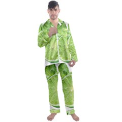 Lemon Clipart Men s Long Sleeve Satin Pajamas Set by Jancukart