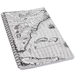 Florida-map-antique-line-art 5 5  X 8 5  Notebook by Jancukart